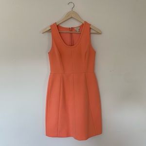 J. Crew Petite Sleeveless Crepe Dress in Coral